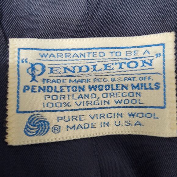 Vintage 1950s–1960s Pendleton 100% Virgin Wool Navy Lined Jacket USA Made - Picture 7 of 14